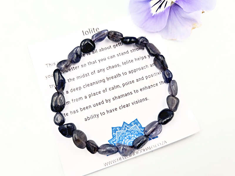 Iolite Gemstone Nugget Bangle