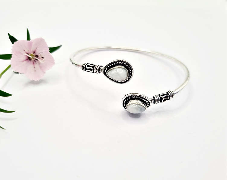 Moonstone Bracelet Ethnic BOHO Double