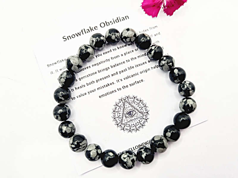Snowflake Obsidian Bangle (8mm)