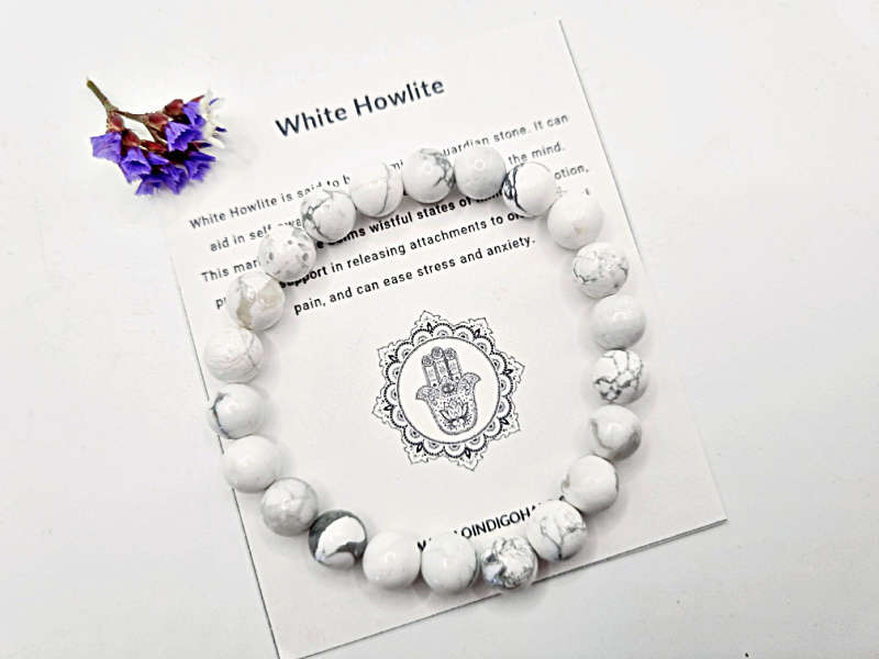 White Howlite Bangle (8mm)