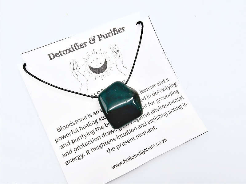 Bloodstone Tumbled Stone Necklace (Detox &amp; Purify)