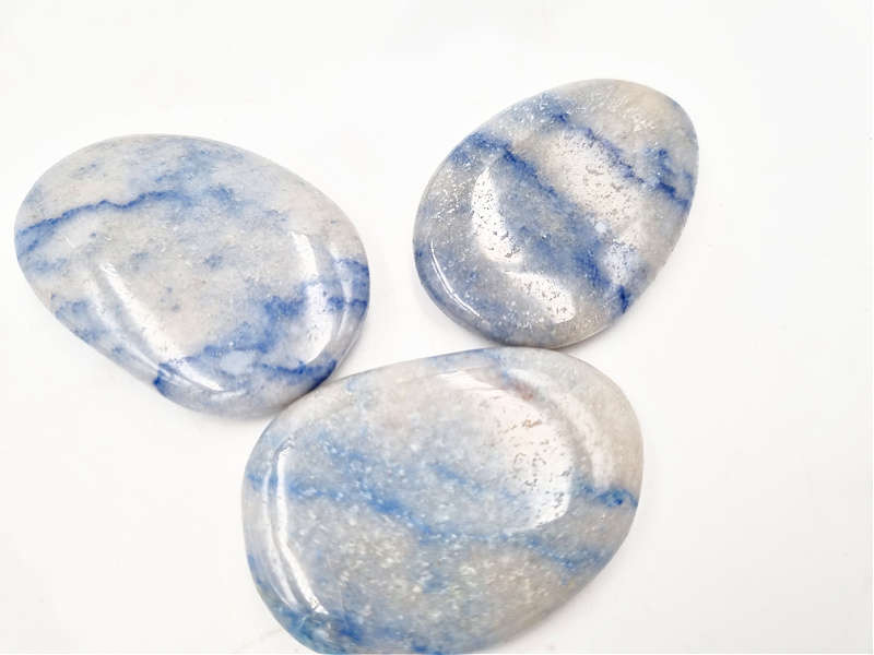 Blue Quartz Palm Stones (6cm)