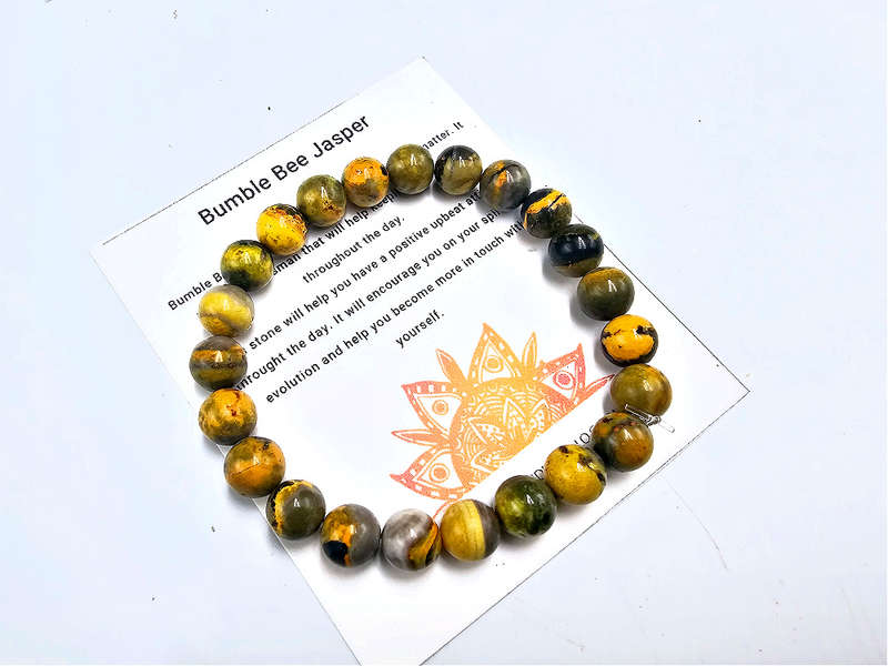 Bumble Bee Jasper Bangle (8mm)