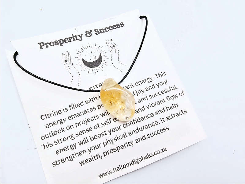 Citrine Tumbled Stone Necklace (Success)