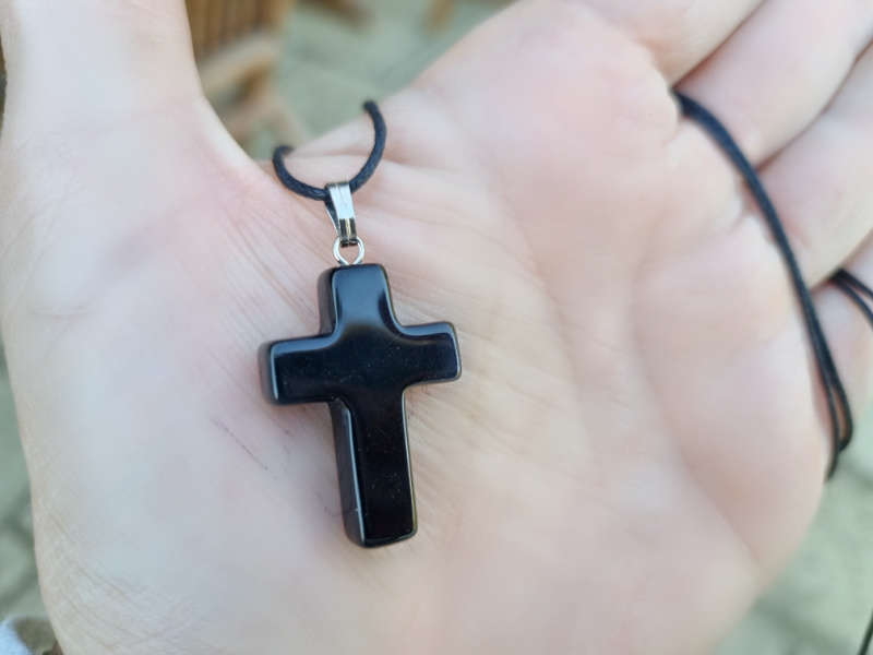 Black Onyx Cross Necklace