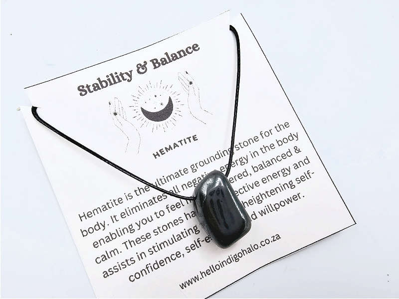Hematite Tumbled Stone Necklace (Balance)