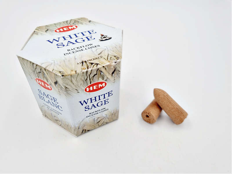 HEM Backflow Incense Cones White Sage (Pack Of 40)