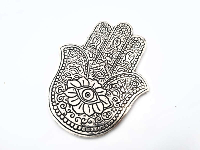 Hamsa Hand Incense Holder Metal (10cm)