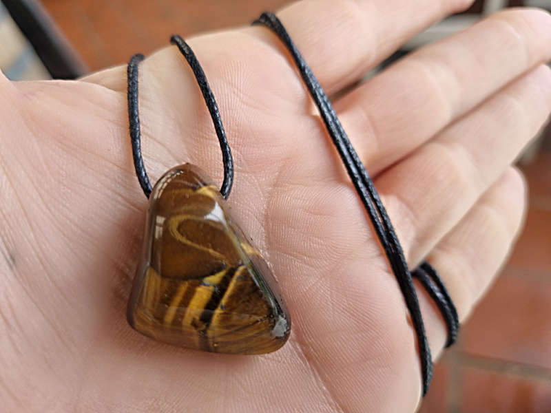 Tigers Eye Tumbled Stone Necklace (Protection)
