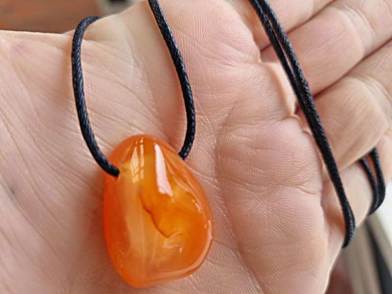 Carnelian Tumbled Stone Necklace (Creativity)