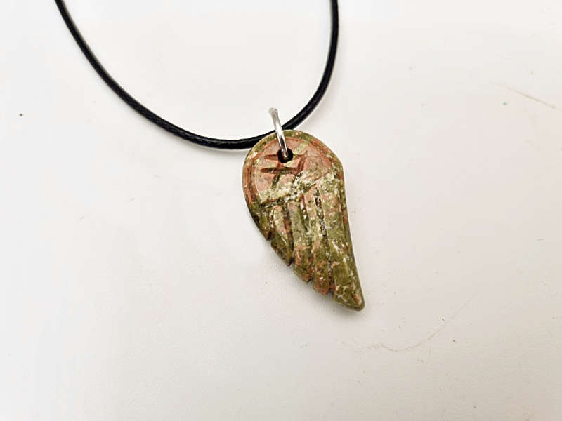 Angel Wing Unakite Necklace