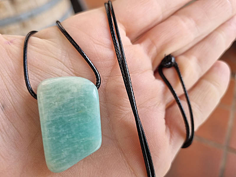 Amazonite Tumbled Stone Necklace (Calm &amp; Heal)