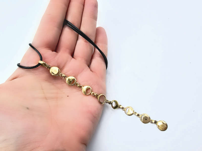 Moon Phase Hanging Necklace (Brass)