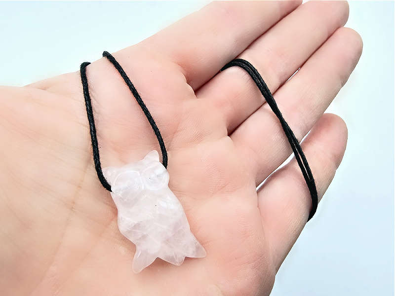 Rose Quartz Owl Necklace