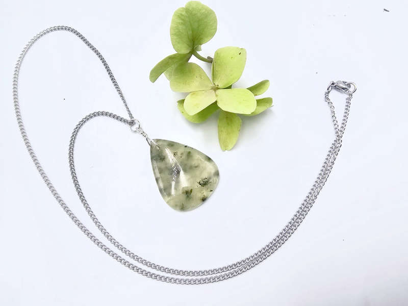 Prehnite  Tear Necklace