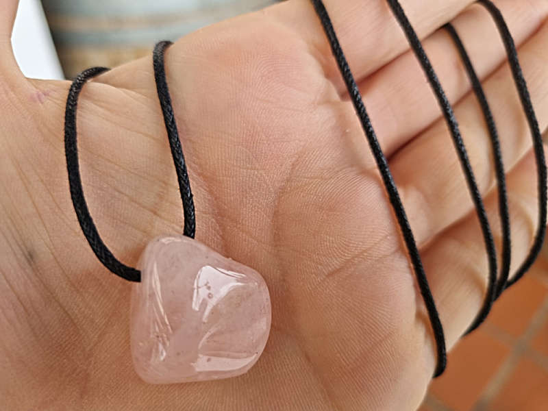 Rose Quartz Tumbled Stone Necklace (Love)