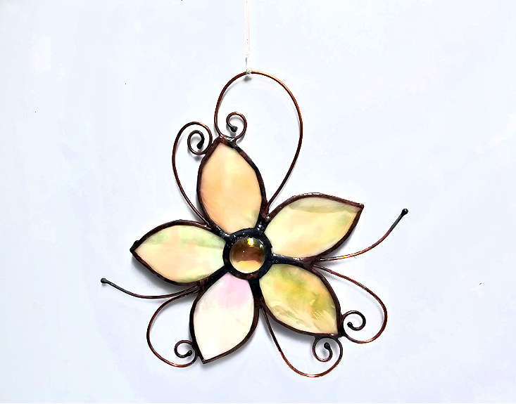 Stained Glass Flower Orange
