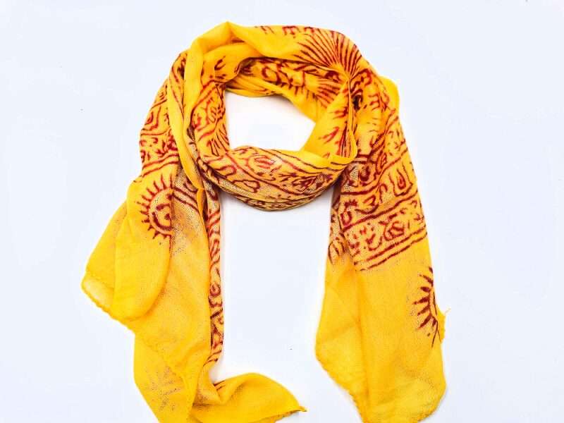 Meditation Scarf - Yellow Om