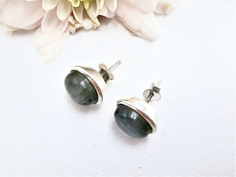 Oval Earrings Labradorite (925 Silver)