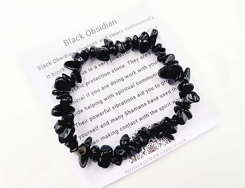 Black Obsidian Chips Bangle