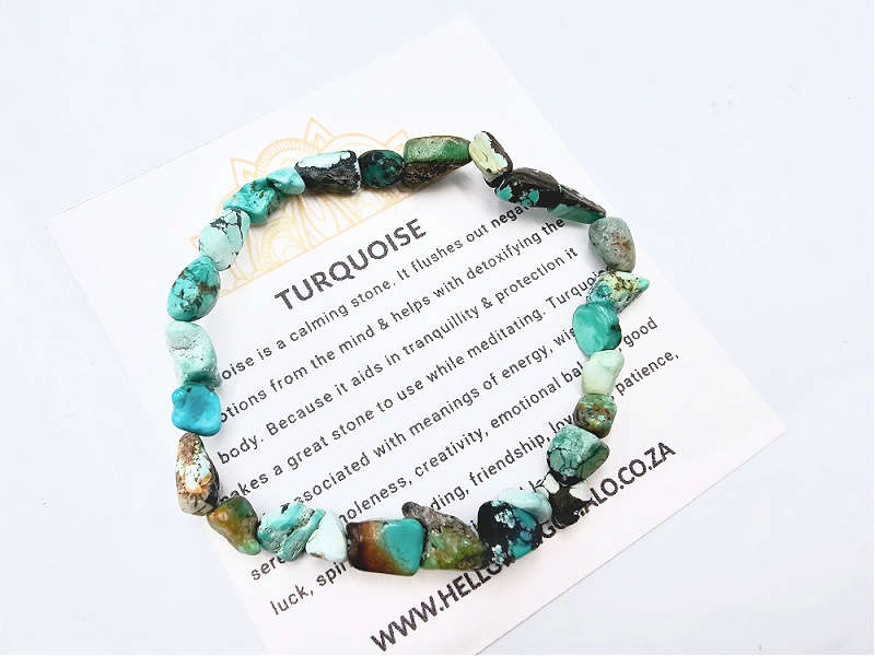 African Turquoise Gemstone Nugget Bangle