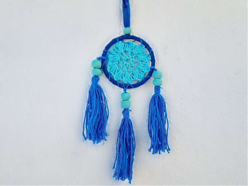 Turquoise Crochet Dream Catcher (6cm)