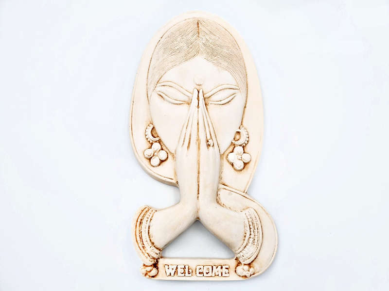 Namaste' Welcome Sign WHITE (28 cm)