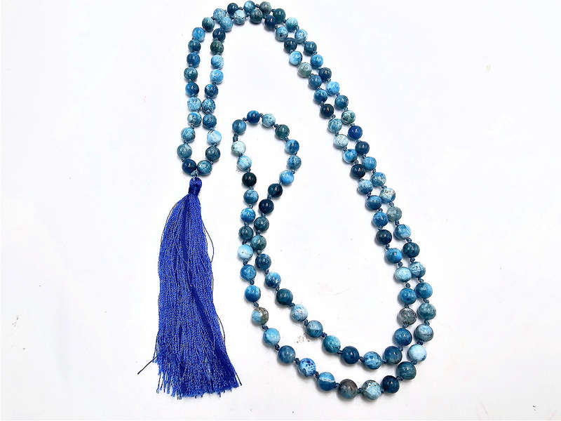 Blue Apatite Mala Necklace