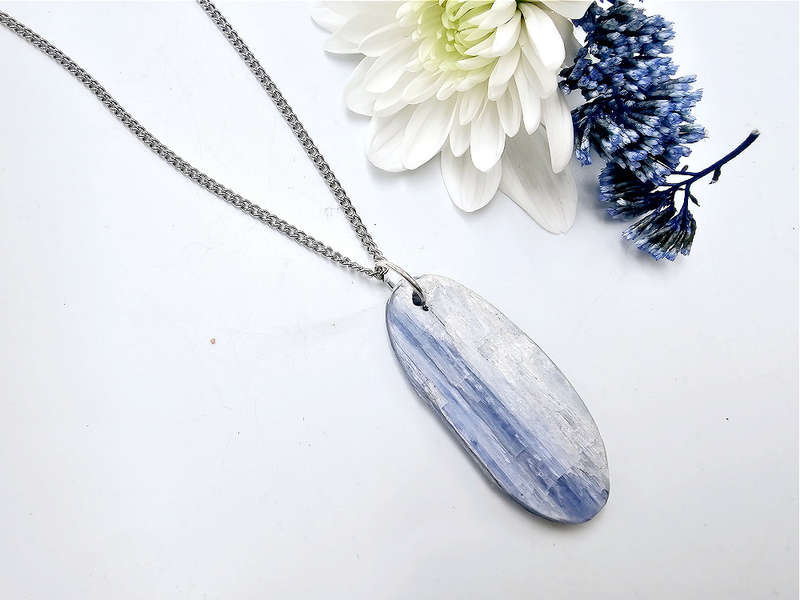 Blue Kyanite Necklace Oval