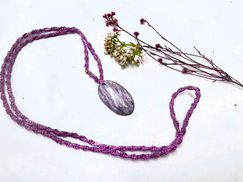Charoite Macrame Necklace