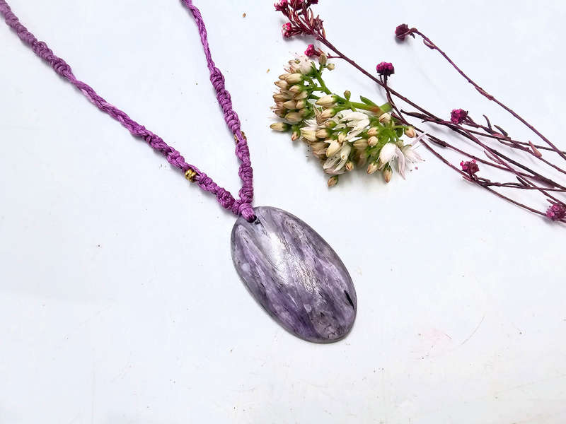 Charoite Macrame Necklace