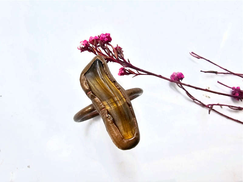 Copper Ring Tigers Eye A (L)