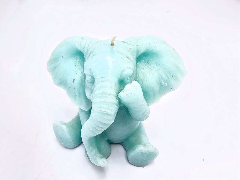 Elephant Covering Eye Candle Green