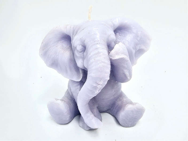 Elephant Covering Eye Candle Lilac