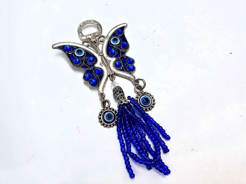 Evil Eye Butterfly Charm Tassel