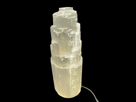 Selenite Tower Crystal Lamp (25cm)