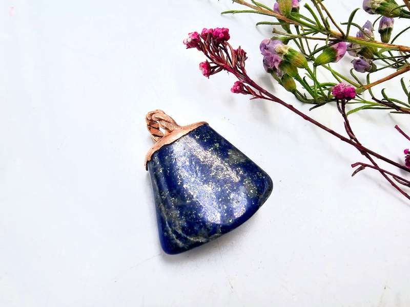 Lapis Lazuli Copper Pendant B
