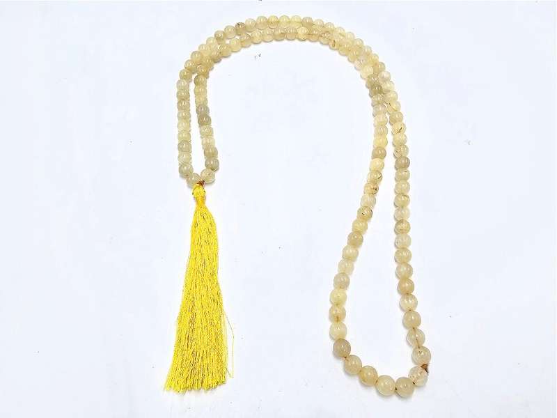 Rutilated Quartz Mala Necklace