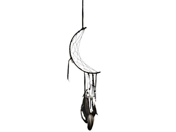 Crescent Moon Dream Catcher Black (35cm)