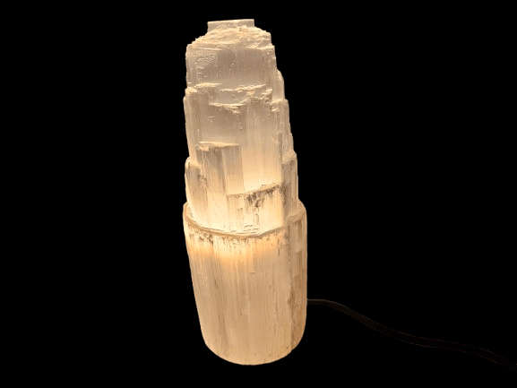 Selenite Tower Crystal Lamp (25cm)