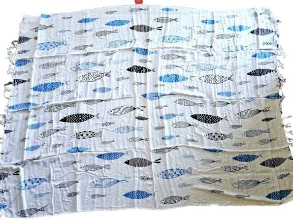 Blue Fish Sarong
