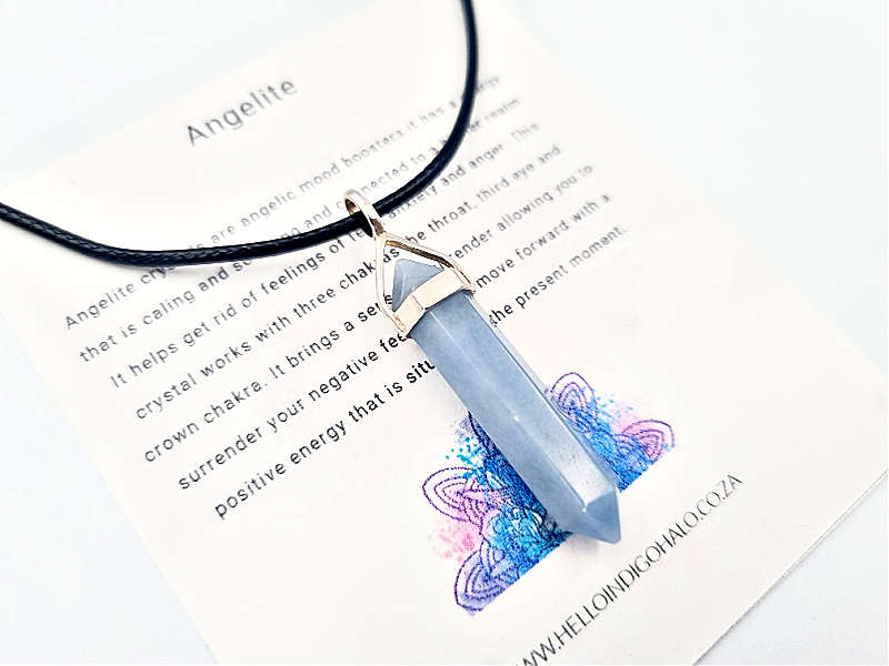 Angelite Crystal Necklace (925 Silver)