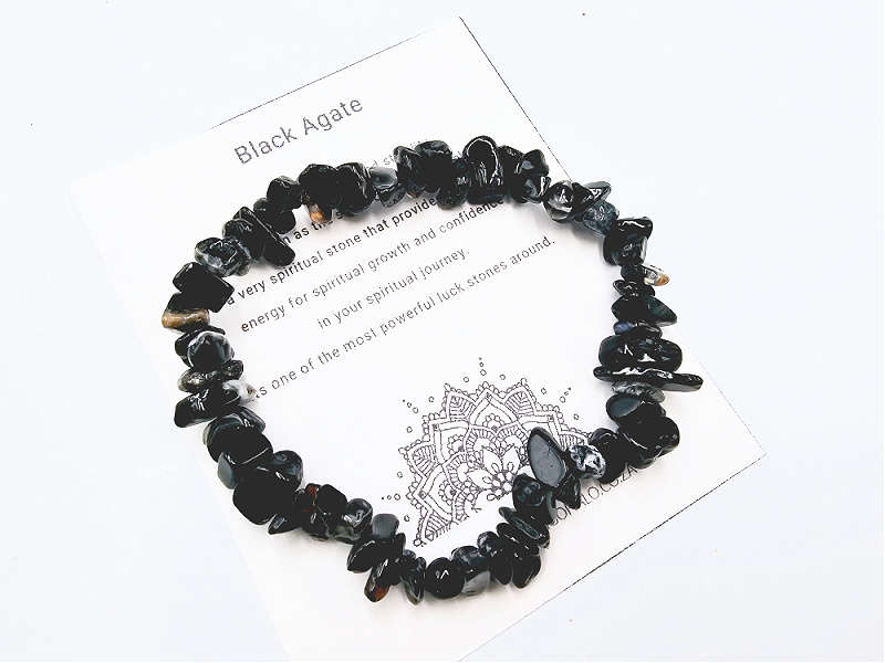 Black Agate Chips Bangle