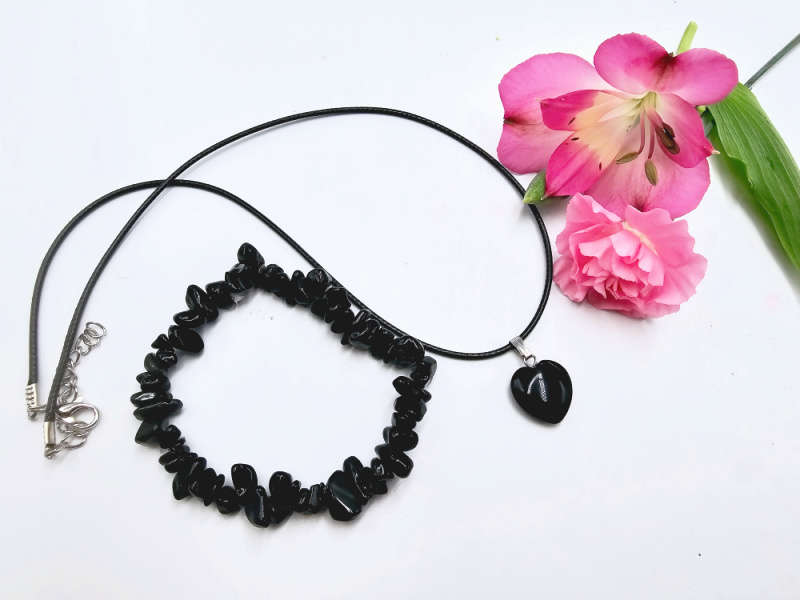 Black Obsidian Jewellery Gift Set (Protection)