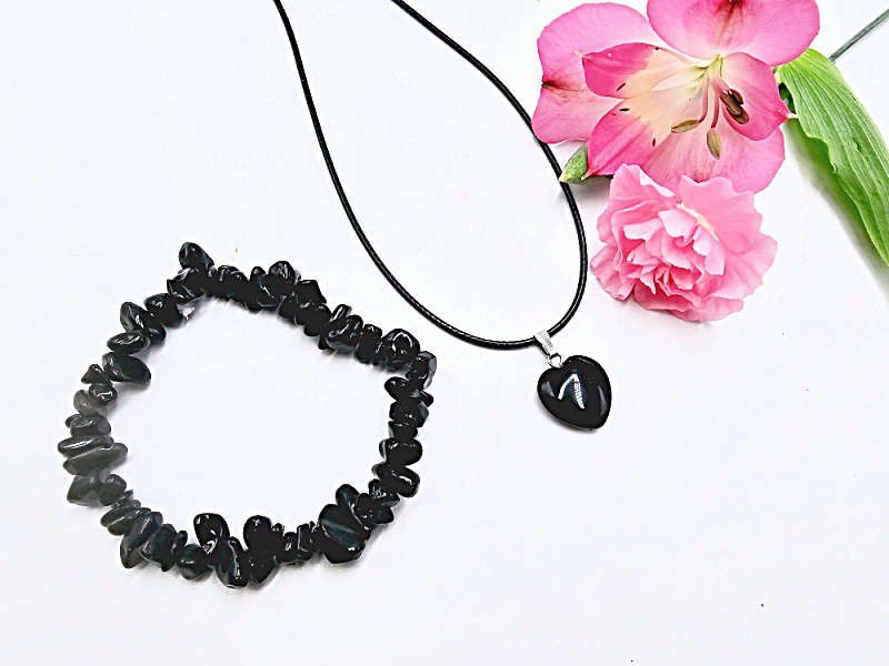 Black Obsidian Jewellery Gift Set (Protection)