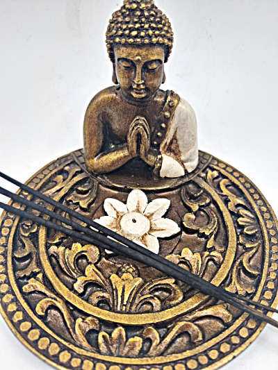 Buddha Lotus Incense Holder Round (15cm)