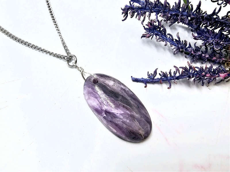 Charoite Necklace Oval Large