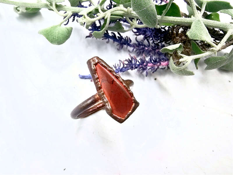 Copper Ring Red Jasper A (M)