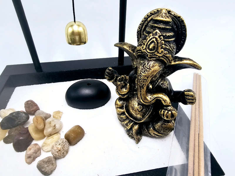 Ganesha Zen Garden with Bell (14cm)