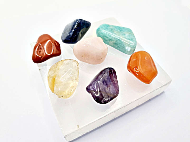 Chakra Tumble Stones &amp; Selenite Combo
